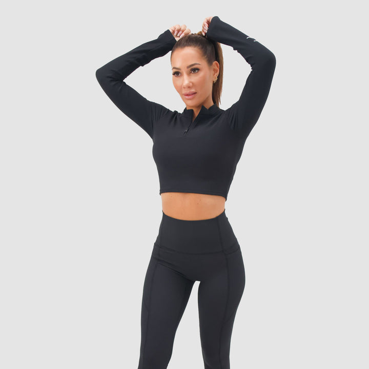 Hermosa Signature Gym Crop Black Long Sleeve