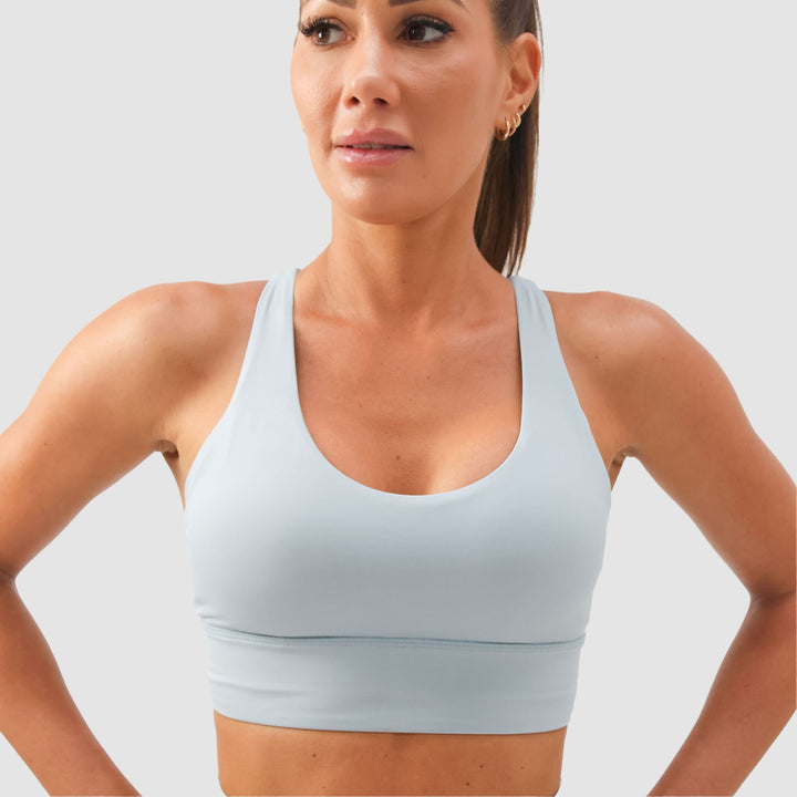 Luna Active Compress and Compact Light Blue-Grey Sports Bra