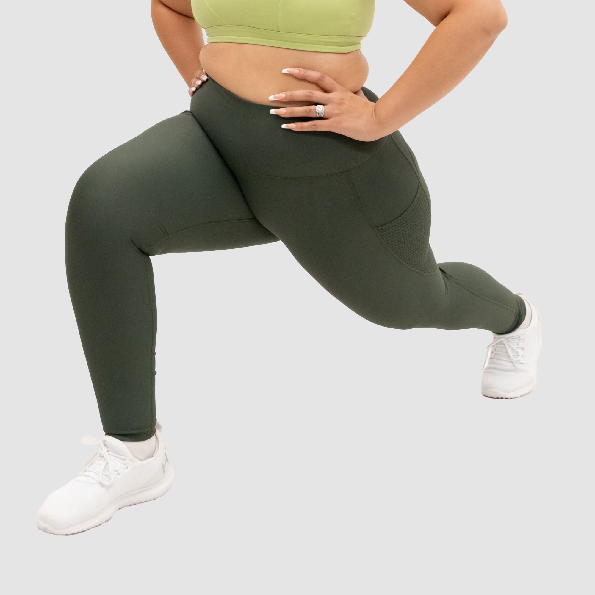 Khaki fitness leggings hotsell